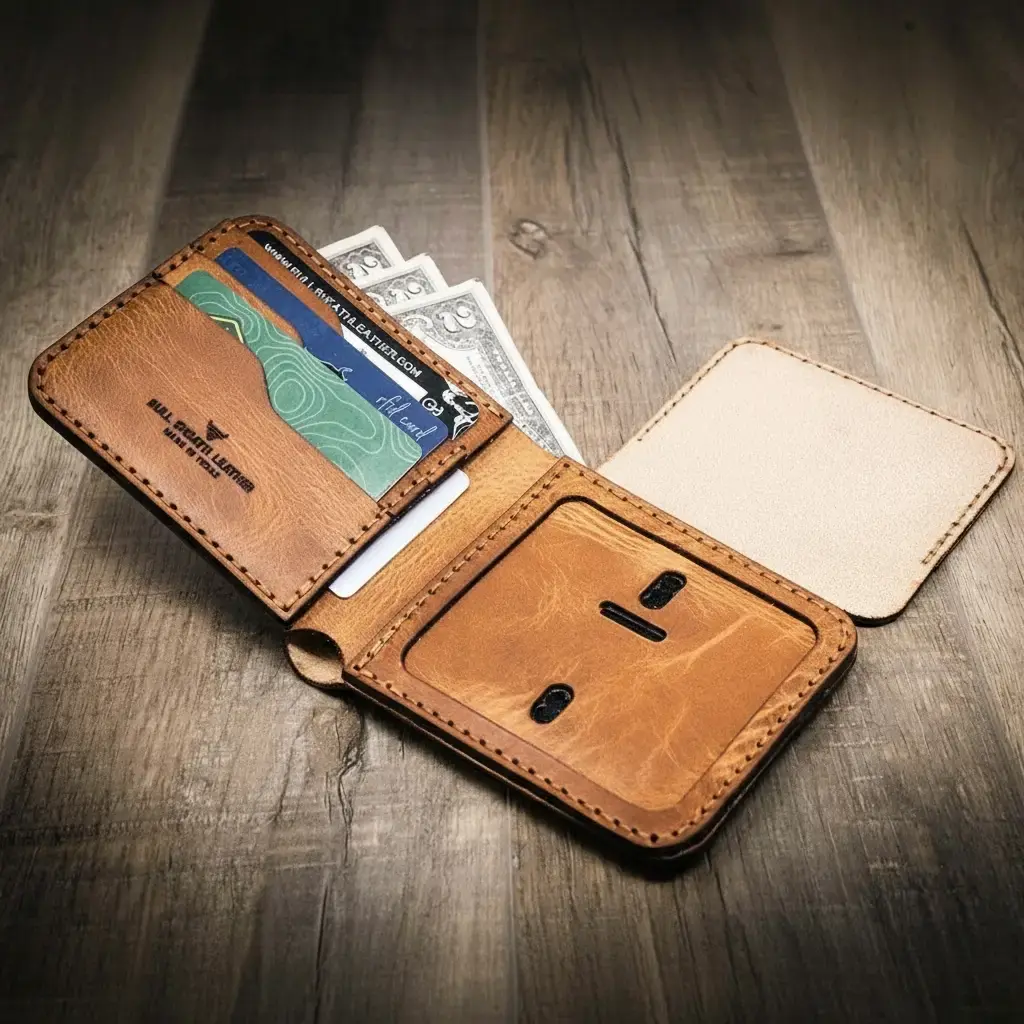 Badge Bifold Leather Badge Wallet