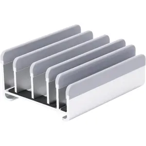 5- Slot Vertical Laptop Stand -  Laptop Stand Vertical for Desk - Adjustable Width (12-38mm) Fits MacBook Pro/Air, Surface & Gaming Laptops upto 17.3"-Heavy Duty Laptop Holder-
