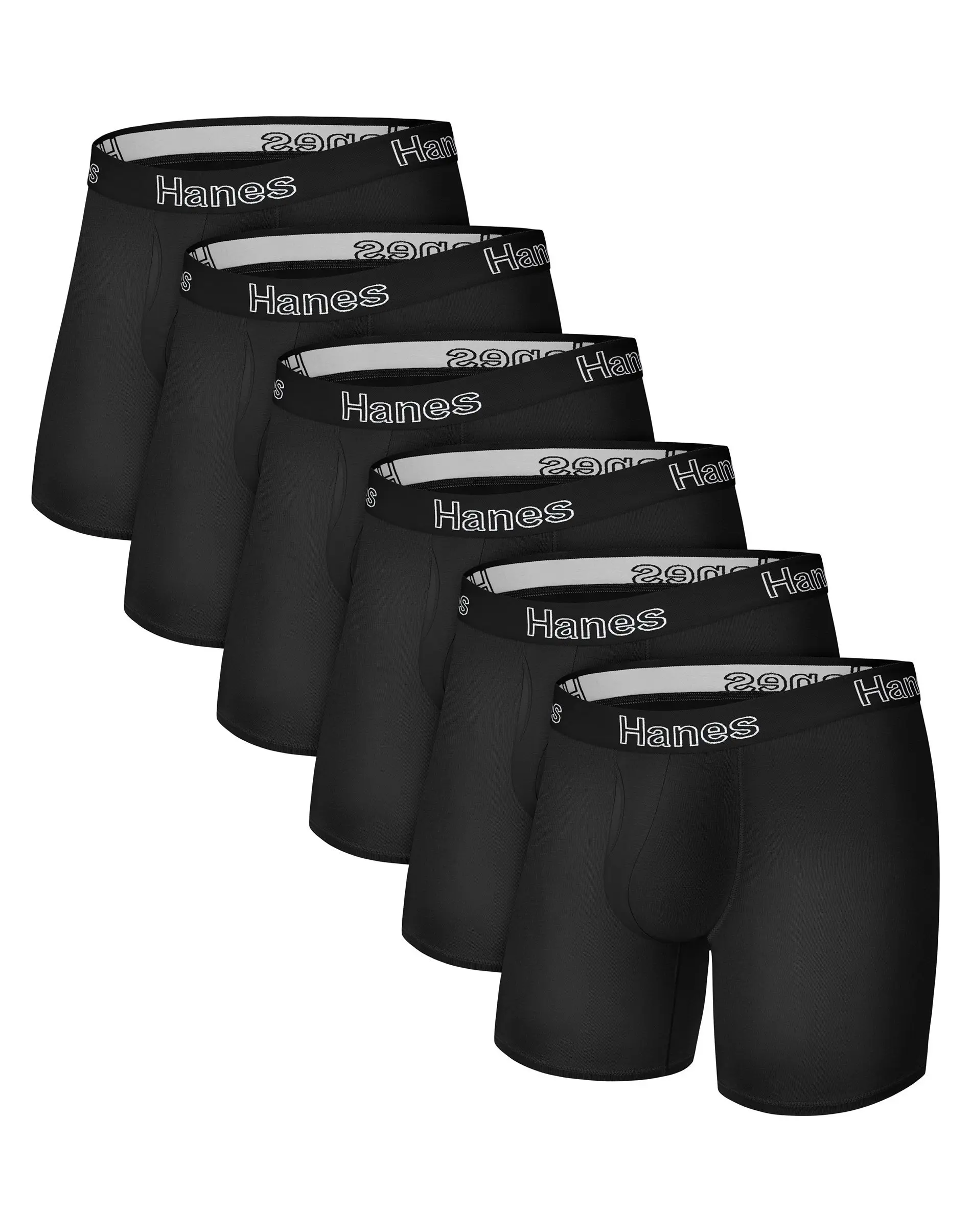 Hanes 6-Pack Underwear for Men, Boxer Briefs – Stretch Cotton – Moisture-Wicking Comfort Fit Hanes 6-Pack Underwear for Men, Boxer Briefs – Stretch Cotton – Moisture-Wicking Comfort Fit