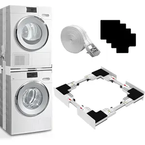 Upgrade Washer Dryer Stacking Kit, Universal Washer Dryer Stacking Kit Adjustable 29/28/27/26/25/24 Inch, Small Space Saving Solution Stacking Kit for Washer and Dryer with Ratchet Strap