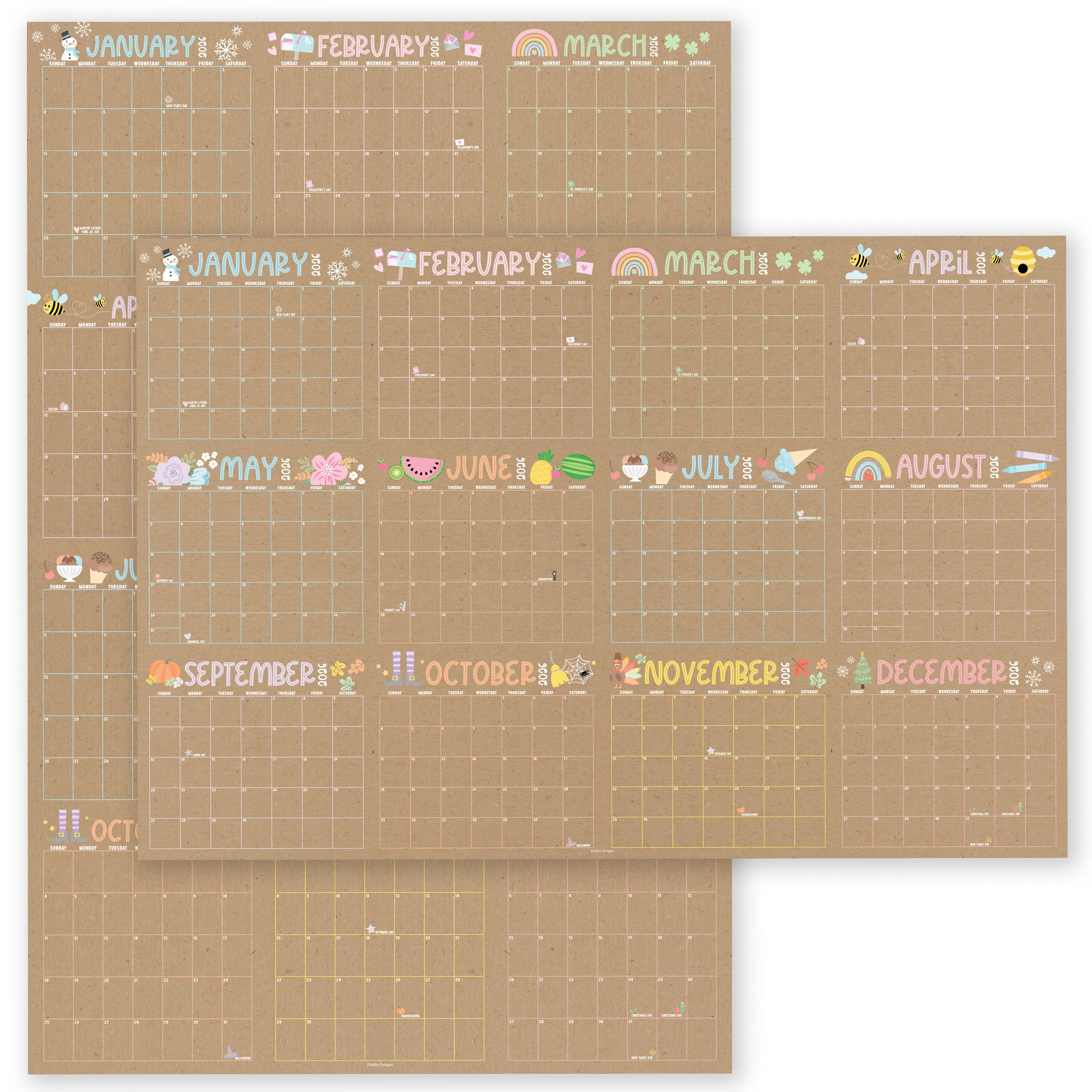 The Glow-Up Your Wall Needed! 2026 Large Yearly Wall Calendar â€“ Dry Erase 12-Month Planner Office Organizer