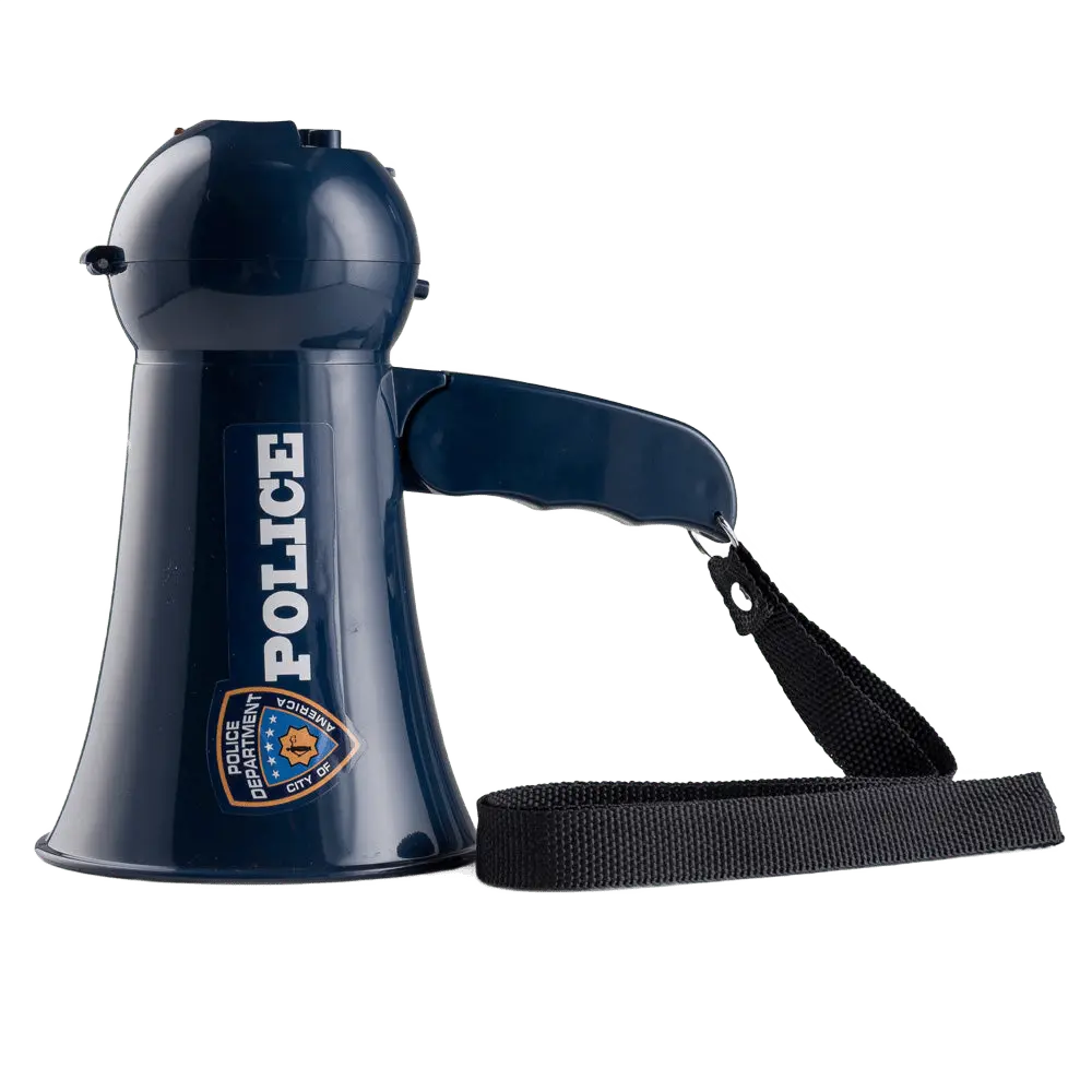 Megaphone for Kids - Compact Battery Operated Kids Megaphone with Siren, Adjustable Volume & Strap - Police Pretend Play Accessory - Perfect for Kids Playtime