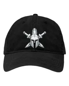 Spartan Warrior Helmet With Crossed Swords Embroidered Deluxe Dad Hat