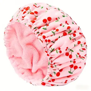 1 Piece Of Adjustable Three-Layer Bath Hat, Solid-Color Lining, Comes With A Reusable Plastic Shower Cap With An Elastic Band. Ideal For Women And Ladies' Spa Salons, Shower Essentials, Bathroom Home Goods