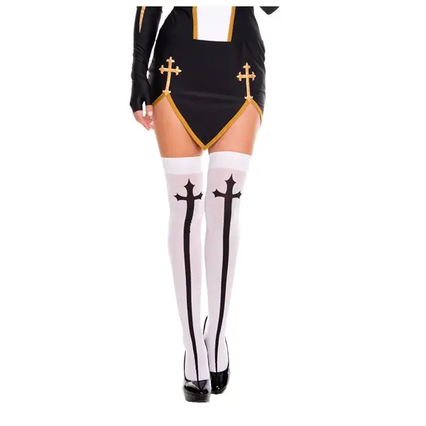 Gothic Cross Thigh High Stockings