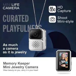 Mini Life Camera 480P Video Recorder Keychain Digital Camcorder Ultra Portable Tiny Camera for Travel Vlog Grey Vlogging Kit Compact