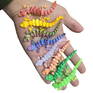 20pcs Magic Moving Gecko Toy! Stretchy Articulated Lizard Party Favors, Articulated Fidget Figurines, 3D Printed Animal Model for Birthday Goodie Bags, Classroom Prizes, Carnival, Halloween Christmas Gift (Vibrant Color Random)