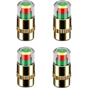4 PCS Car Auto Tire Pressure Monitor Valve,Tire Pressure Monitor Valve Stem Cap,Tire Pressure Sensor Indicator Easy to Read 3 Color Eye Alert for Most Car Truck SUV Motorbikes Bicycles