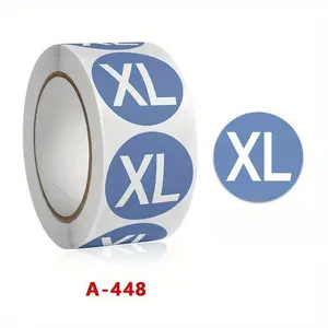 500pcs/roll Clothing Size Stickers, Round Adhesive Sticker, Label For Gift Packing