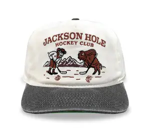 Jackson Hole Hockey Club Snapback: Cream
