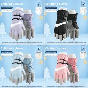 Ski Gloves Unisex Suitable for Ages 4-12, Fleece Lined Touchscreen Compatible, Durable Waterproof Winter Outdoor Snow Play Essential