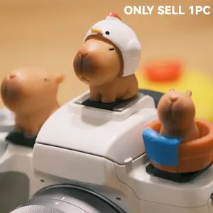 Cute Capybara Hot Shoe Cover with Chicken Hat | Kawaii Camera Accessory | Compatible with Canon Nikon Sony Fujifilm | Photography Gift