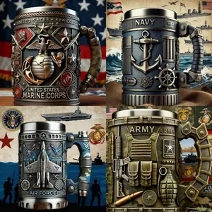 home furnishings Military 3D Mug Series – 250th Anniversary of the Establishment of the US Army – Resin Crafts, Military 3D Mugs, Resin Coffee Mugs, Military Theme gift men statue petite keepsake trunk blue gemstone sculpture
