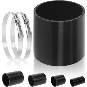 4inch (102mm) ID Straight Coupler  Hose 4inch(100mm) Length 4-Ply Reinforced  with 2 count 105-127MM tainless Steel T-Bolt Clamp for Turbo, Intercooler and