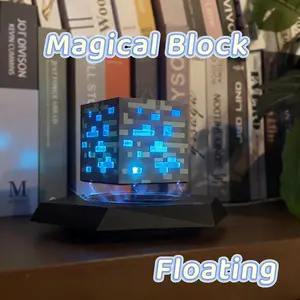Floating Block Lamp – Levitating LED Night Light for Gaming Room quirky Decor & Gamer christmas Gift birthday