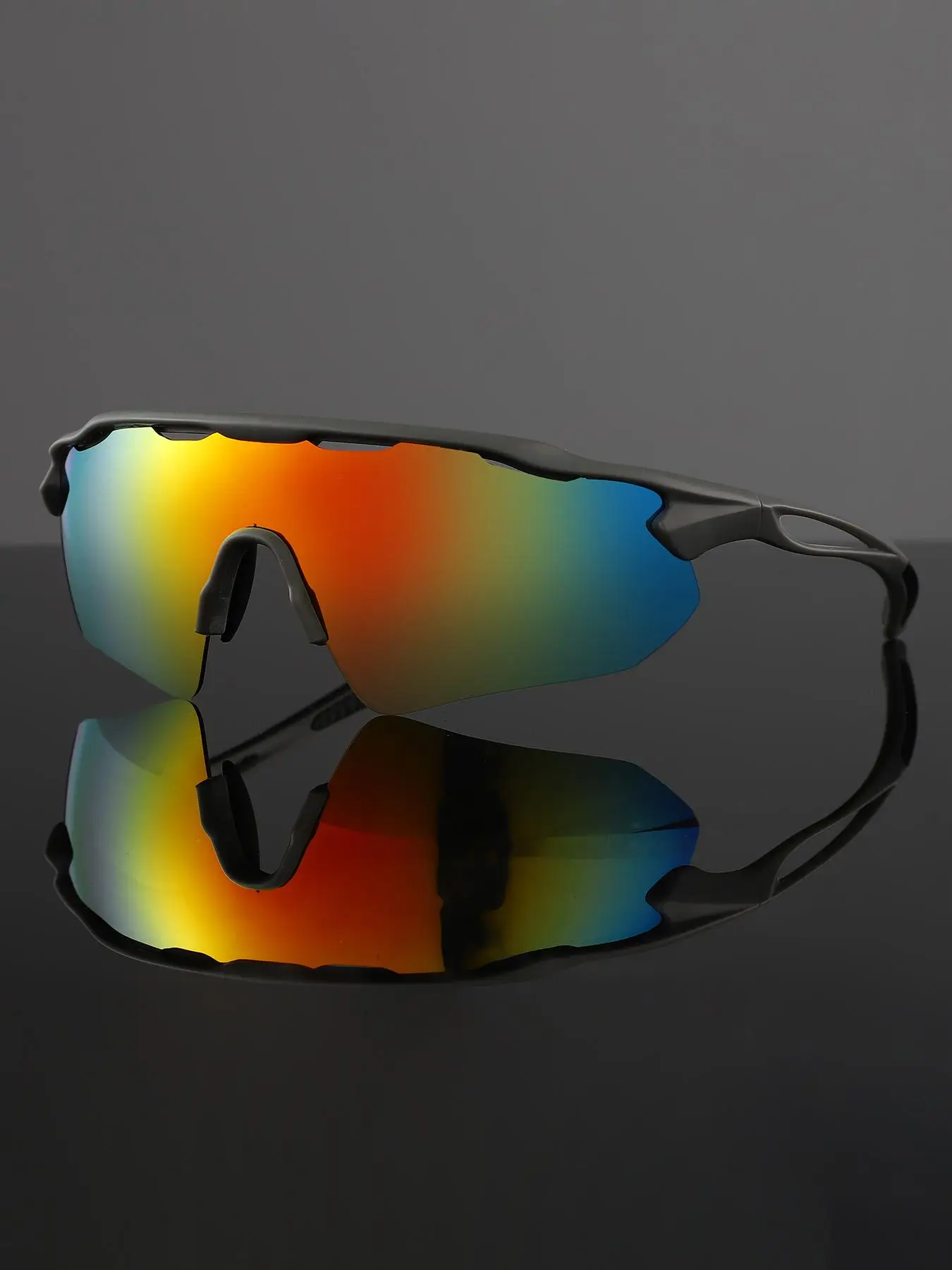 Unisex Simple Style Plain Sports Sunglasses, 1 Pair Windproof Anti-sand Sports Sunglasses, Non-slip Sports Eyewear for Outdoor Cycling Driving Fishing