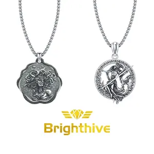 Brighthive Greek Mythology Necklace Collection S925 Sterling Silver – Athena Goddess, Medusa Snake Pendant Jewelry Gifts for Men Women Birthday Anniversary Lover Faith Based (With Gift Box)