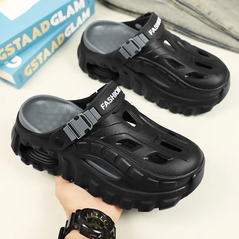 Men's Casual Breathable Slides, Closed Toe Slipper Sandals with a Thick Anti-Slip Bottom for Summer Outdoor Wear, Thick Bottom Slippers, Anti Slip Men's Fashion Slippers