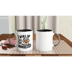 I Woke Up Like This... Unimpressed Funny Duck Coffee Mug - Cute & Reusable, Dishwasher & Microwave Safe Ceramic Mug