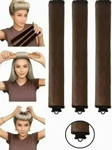 3 Pcs Hair Rollers Set, Satin Heatless Curling Kit, High Resilience Rubber, Soft & Durable, Perfect for Sleeping, Home Use, Kim Kardashian Bun, Heatless Hair Curlers, Heatless Styling Kit