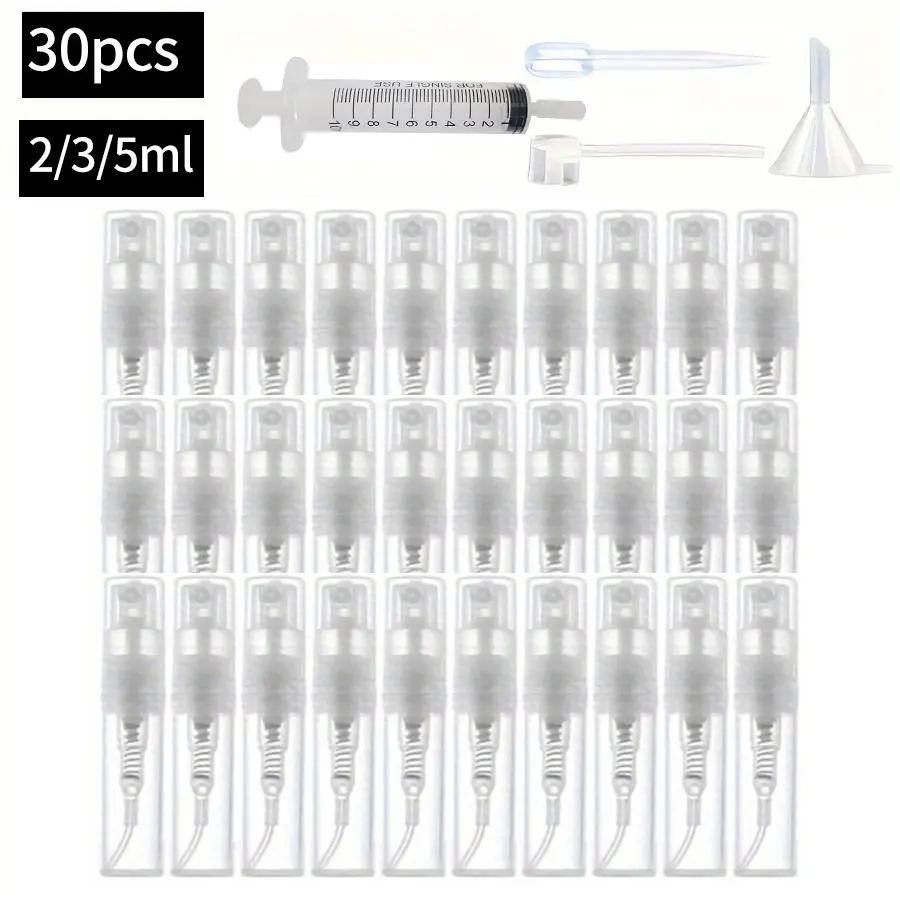 Portable Travel Spray Bottle Set, 30pcs Refillable Spray Bottle with 4 Counts Accessories, Portable Perfume Bottle, Makeup Tools for Women, Cosmetic Tools, Makeup Container Set