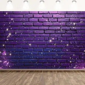 Brick Wall Pattern Backdrop, 1 Count Photography Background Cloth, Indoor & Outdoor Decoration, Home & Office, Banners, Party Decorations, Photo Backdrops, Shimmer Wall Backdrop