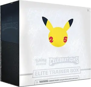 Pokémon TCG ETB: Celebrations Elite Trainer Box Includes 10 Four-Card Booster Packs 5 Additional Packs Special Foil Greninja Card 65 Anniversary Sleeves English