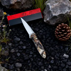 1660 High-Quality Durable Camouflage Folding Knife, 8cr13mov Blade, 420 Steel Handle, Outdoor Camping Multifunctional Tool