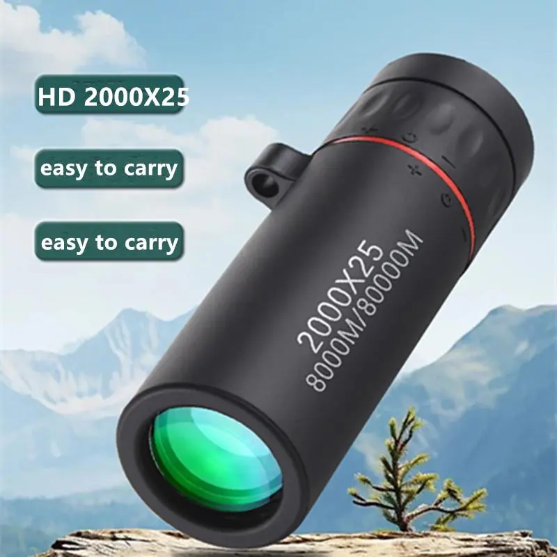 High Definition Binoculars - HD 2000x25 Portable Mini Outdoor Telescope, High-Clarity Optics, Car Exterior Decoration Accessory for Camping, Travel