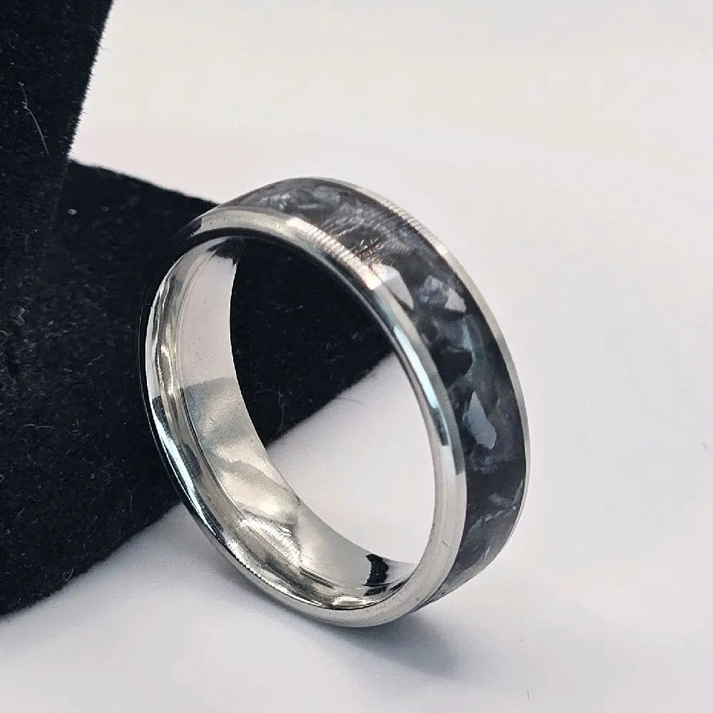 Hematite Black Tourmaline mix Stainless Steel sizes 4.5-12 Widths 8mm,6mm,2mm Natural Crystal Rings