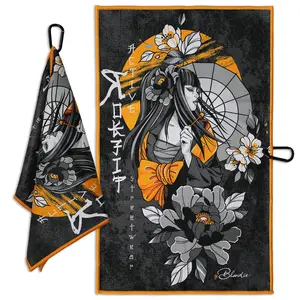 RokFit Gym & Golf Towel – Multi-Use, Quick-Dry, Durable Utility Towel with Bold Graphic and Carabiner Clip (RokFit X Blondie)
