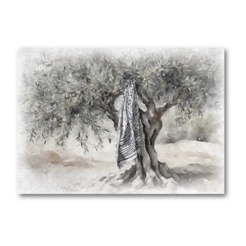 Palestine Olive Farm Art Prints, Keffiyeh Posters, Neutral Wall Art, Palestinian Culture Decor