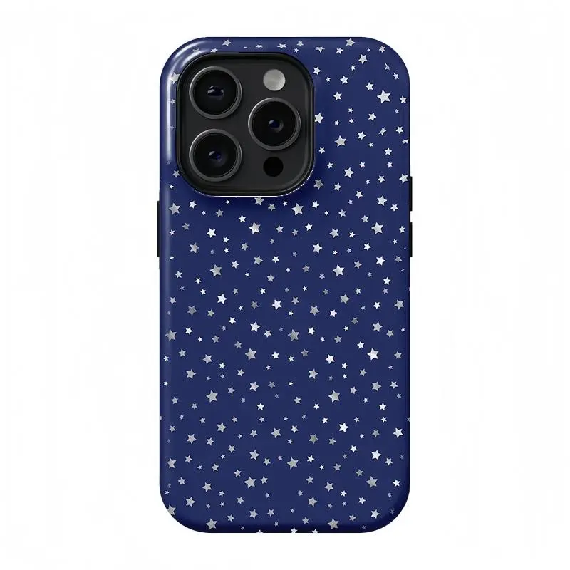 Midnight Stars Shockproof Smartphone Cover - Scratch-Resistant, Wear-Resistant, Fashionable Mobile Accessory for iPhone 17 ProMax, 16 ProMax/Pro/Plus, 15/14/13, Perfect Fit Protection, Ideal Tech Gift