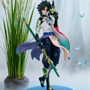 Genshin Impact Xiao Figure Anime Game Stand Rock God King Model Halloween Gift Birthday Present Statue Bookshelf Collectible Role Toy