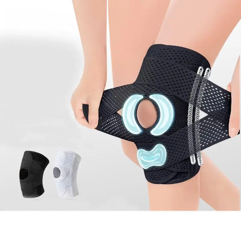 Ultimate Meniscus Knee Brace with Side Stabilizers, 4 Thickened Springs, Bilateral Cross Bandage for Meniscal Tear, ACL, MCL, Arthritis - Breathable, Adjustable, Ultra-Soft Black Sports Knee Pad with Triple Protection, Patellar Knee Brace