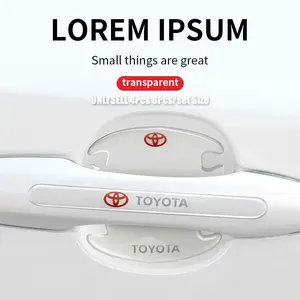 4Pcs Car Door Handle Wrist Anti-Scratch Protective Sticker Universal Transparent Silicone Car Sticker Car Rearview Mirror Anti-Collision Protection Strip Suitable for Toyota Corolla C-hr Rav4 86 Avensis T25 Auris Land Cruiser Yaris Hilux Prius Camry