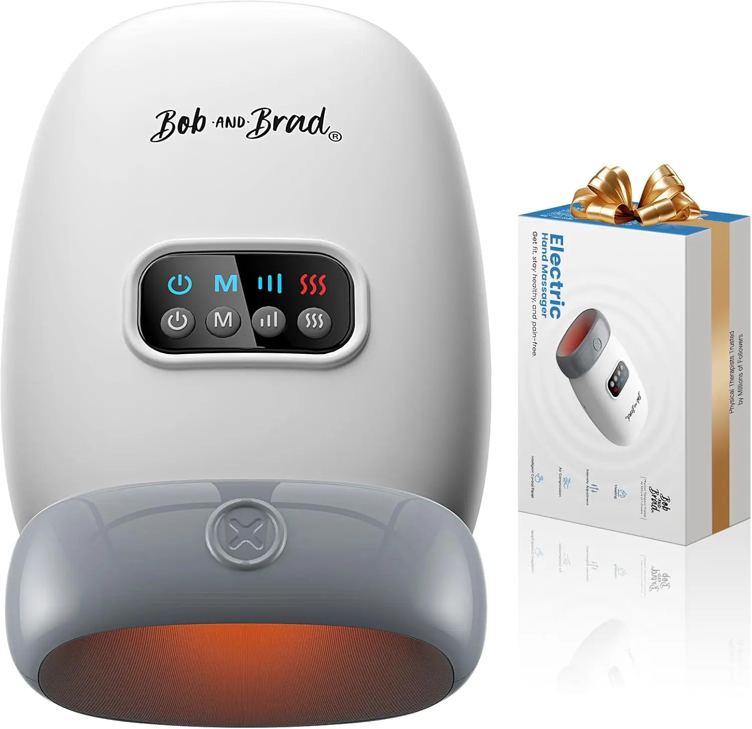 BOB AND BRAD Electric Hand Massager for Arthritis and Carpal Tunnel Pain Relief with Shiatsu, Heat & Compression, Cordless, 3 Modes & 3 Intensity Levels, FSA/HSA Eligible, Single Item, Hands/Wrists, Heat + Comp., Auto Shut Off