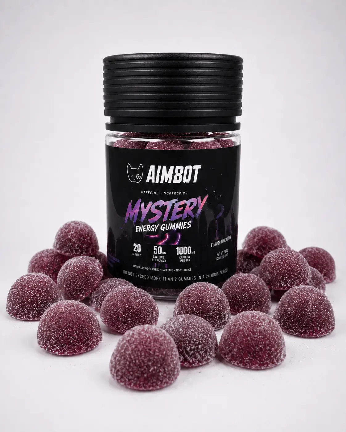 Aimbot Energy Boost – Energy Gummies – Focus & Fuel | 1,000mg Caffeine + Nootropics | Power-Packed Caffeine Gummies Fruit Flavor
