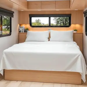 RV Short Queen Sheet Set 60 X 75 - 4 Piece RV Short Queen Bed Sheets - Ultra Soft, Breathable & Cooling - Designed for Bunks, Trailers & Camper - Fits 8” to 12" Mattress - Hotel Luxury Bedding