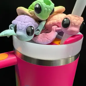 Sea Turtle Straw Buddy Sip Sidekicks Animal Friend Fits most tumblers Straw Accessories