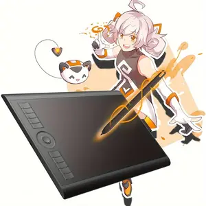 10x6.25 Inches GAOMON M10K Professional Large Graphics Tablet with 8192 Levels Battery-Free Stylus, 10 Hot Keys for Digital Art, Design, Photo-Editing, Compatible with Mac, Windows PC
