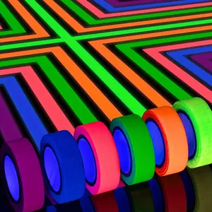 6 Rolls Neon Gaffer Cloth Tape Fluorescent UV Blacklight Reactive for Party Decor Dance Floors & Events 15mm x 5m Glow Tape with 6 Vibrant Colors
