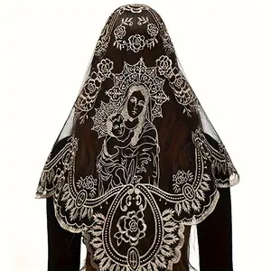 Church Veil Lace Mantila-Triangle Virgin Mary Headscarf Spanish Veil Female Veil