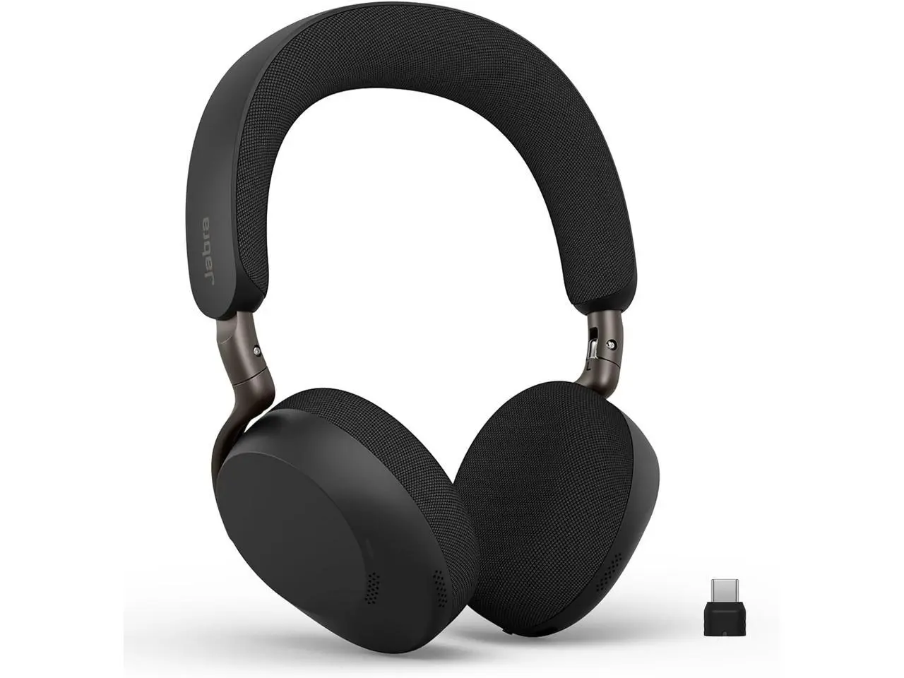 Jabra Evolve3 75 On-Ear Wireless Bluetooth Headset with Microphone for Work, USB-C, AI Voice Call Technology, Advanced Active Noise Cancellation, 22-Hour Battery, Works with Online Meeting Apps, Black