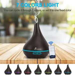 Home Aroma Diffuser Lamp, 1 X 16.91oz Diffuser Soundwave Technology Smoke Vaporizer Diffuser with Adjustable Mist Mode, 7 Color LEDs, 4 Timers, Office Home Bedroom. (Two Types: with 12Pcs Essential Oil And Without Essential Oil)