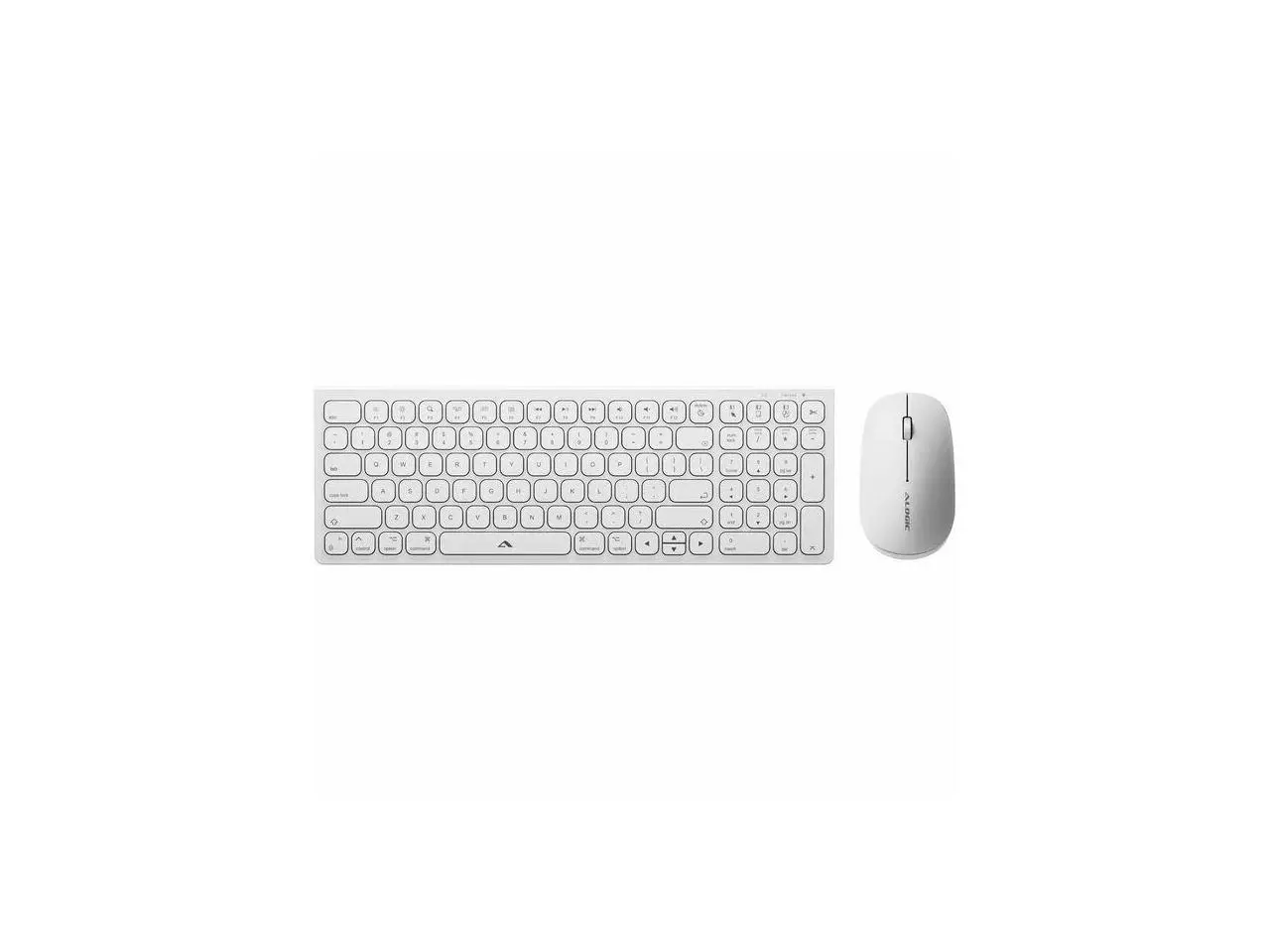 Alogic Echelon USB-C Rechargeable Wireless Mouse and Compact Keyboard For Mac - USB Type A Wireless Bluetooth/RF 5.0 2.40 GHz Keyboard - White - USB Type A Wireless Bluetooth/RF Mouse - White - Cut, C