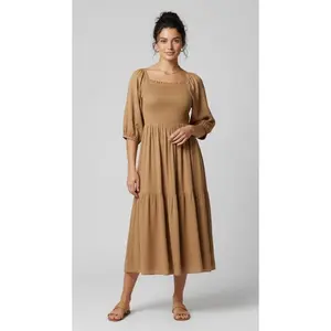 Iris Camel Maxi Dress