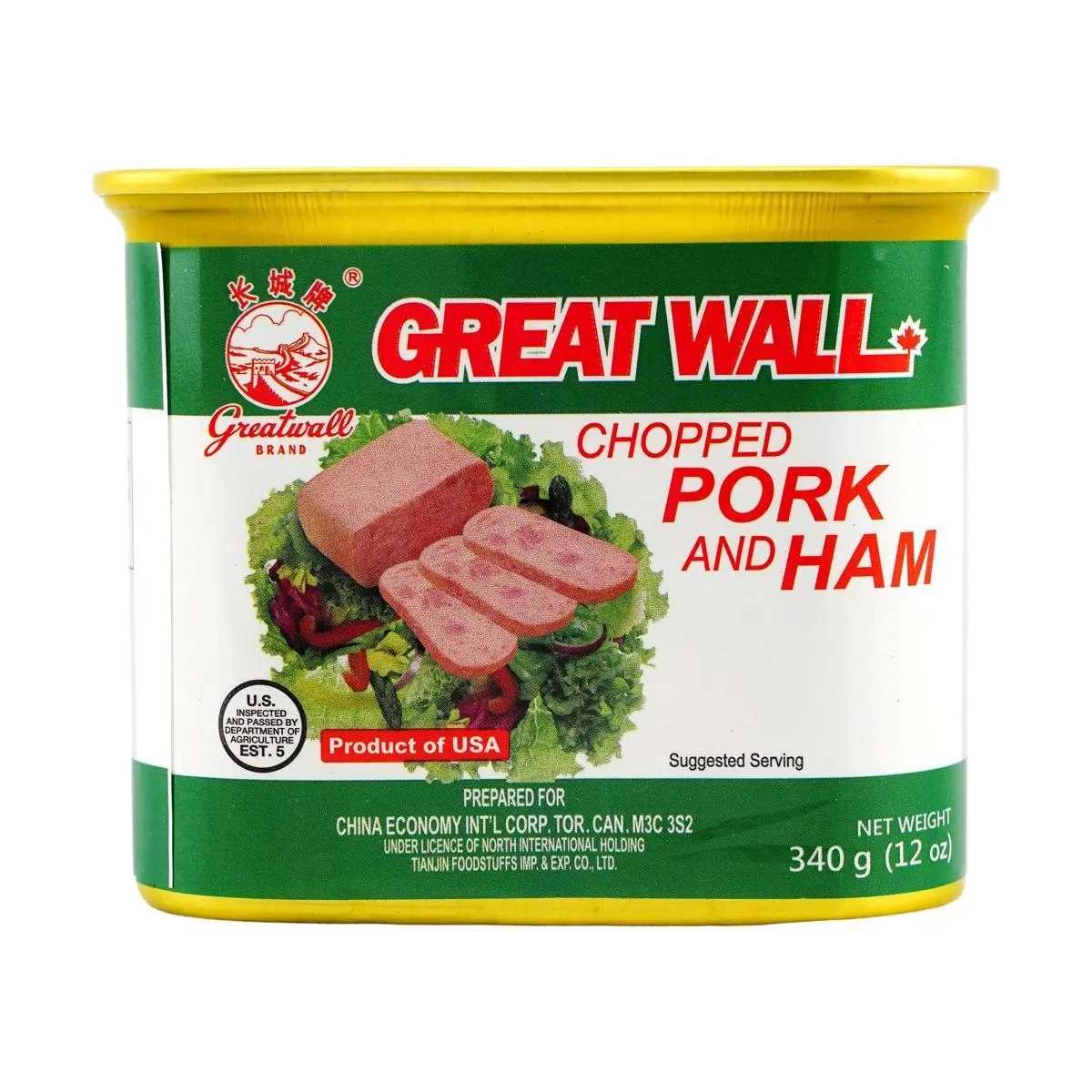 Great Wall Canned Ham Pork Luncheon Meat 340g - Premium Quality, Ready-to-Eat, Versatile Ingredient for Meals