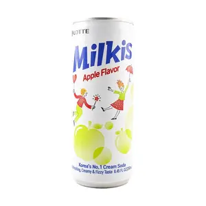 LOTTE Milkis Apple Flavor Carbonated Drink, Korean Milky Soda, 250ml Can