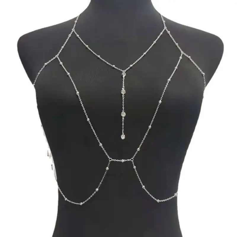 Bright silver chest chain